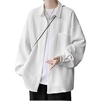 Men's Corduroy Shirt Autumn Winter Japanese Style Long Sleeve Casual Overshirt Jacket
